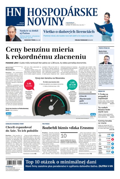 E-magazín Hospodárske noviny 20.10.2014 - MAFRA Slovakia, a.s.