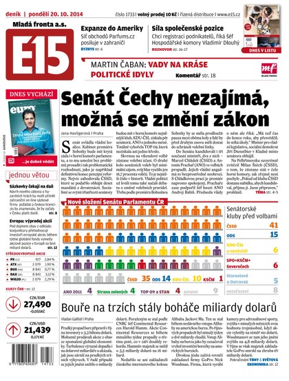 E-magazín E15 20.10.2014 - Czech Media Invest