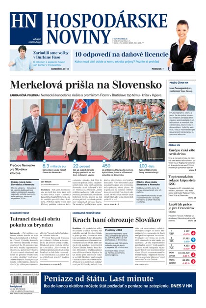 E-magazín Hospodárske noviny 21.10.2014 - MAFRA Slovakia, a.s.
