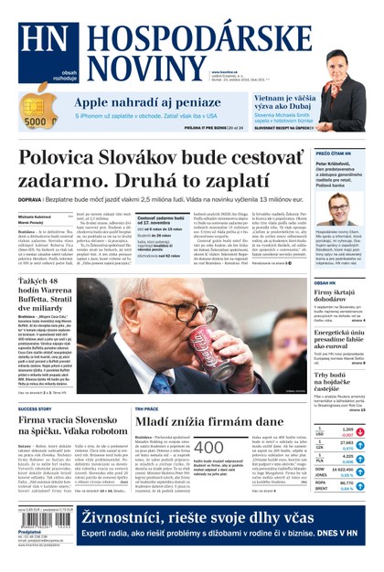 E-magazín Hospodárske noviny 23.10.2014 - MAFRA Slovakia, a.s.