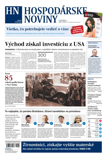 E-magazín Hospodárske noviny 24.10.2014 - MAFRA Slovakia, a.s.