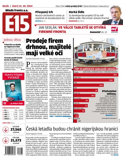 E-magazín E15 21.10.2014 - Czech Media Invest