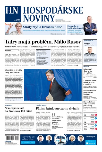 E-magazín Hospodárske noviny 27.10.2014 - MAFRA Slovakia, a.s.