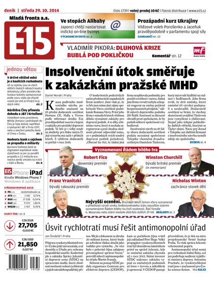 E-magazín E15 29.10.2014 - Czech Media Invest