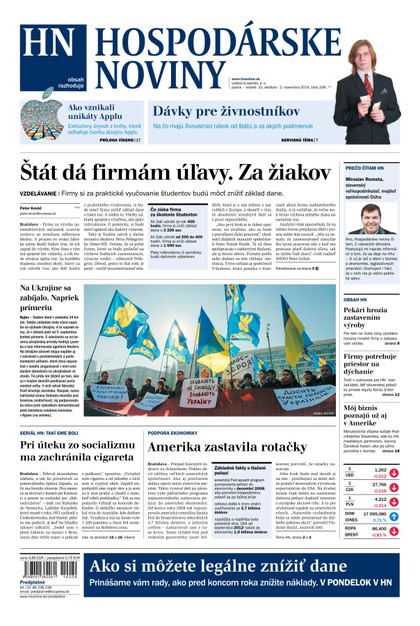 E-magazín Hospodárske noviny 31.10.2014 - MAFRA Slovakia, a.s.