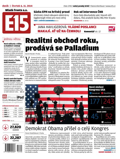 E-magazín E15 6.11.2014 - Czech Media Invest