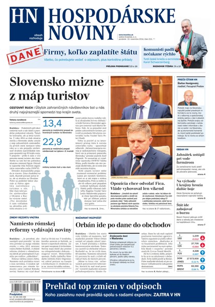 E-magazín Hospodárske noviny 10.11.2014 - MAFRA Slovakia, a.s.
