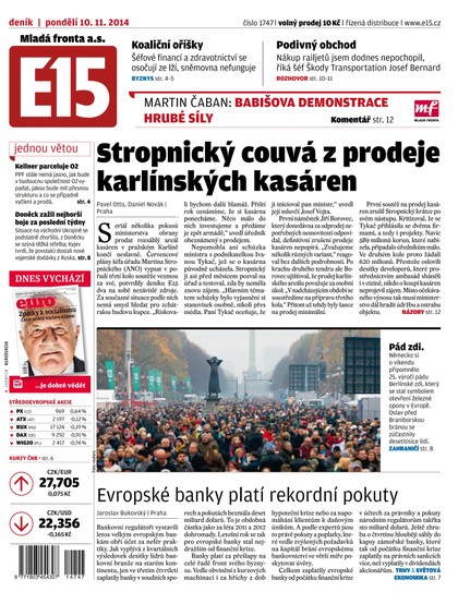 E-magazín E15 10.11.2014 - Czech Media Invest