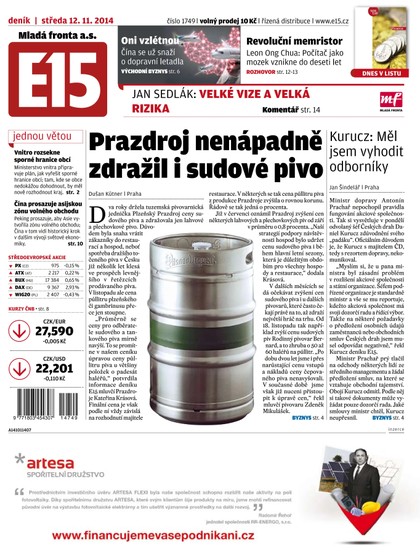 E-magazín E15 12.11.2014 - Czech Media Invest