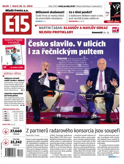 E-magazín E15 18.11.2014 - Czech Media Invest