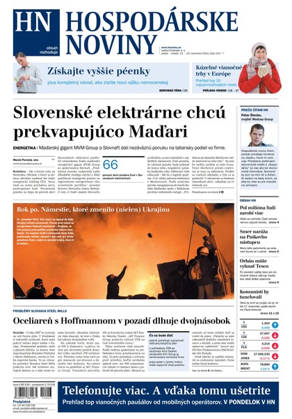 E-magazín Hospodárske noviny 21.11.2014 - MAFRA Slovakia, a.s.