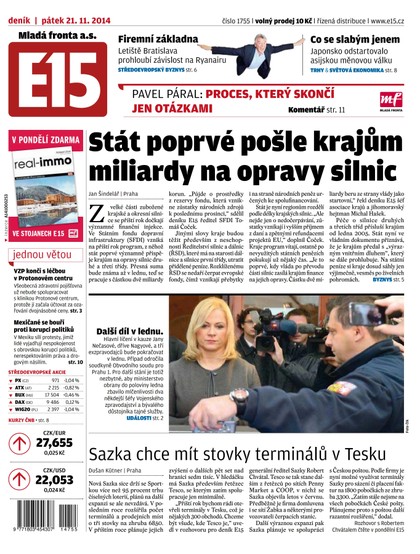 E-magazín E15 21.11.2014 - Czech Media Invest