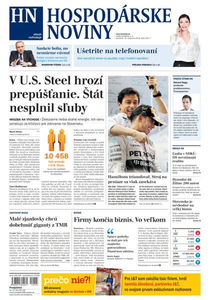 E-magazín Hospodárske noviny 24.11.2014 - MAFRA Slovakia, a.s.