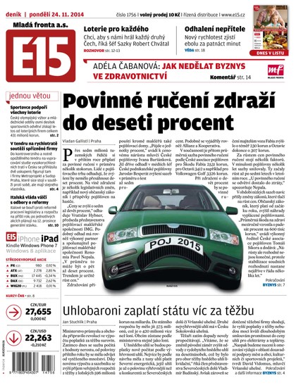 E-magazín E15 24.11.2014 - Czech Media Invest