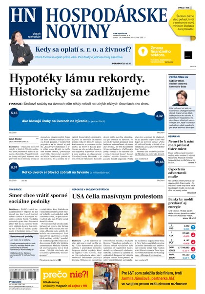 E-magazín Hospodárske noviny 26.11.2014 - MAFRA Slovakia, a.s.