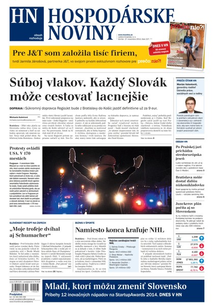 E-magazín Hospodárske noviny 27.11.2014 - MAFRA Slovakia, a.s.
