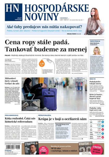 E-magazín Hospodárske noviny 28.11.2014 - MAFRA Slovakia, a.s.