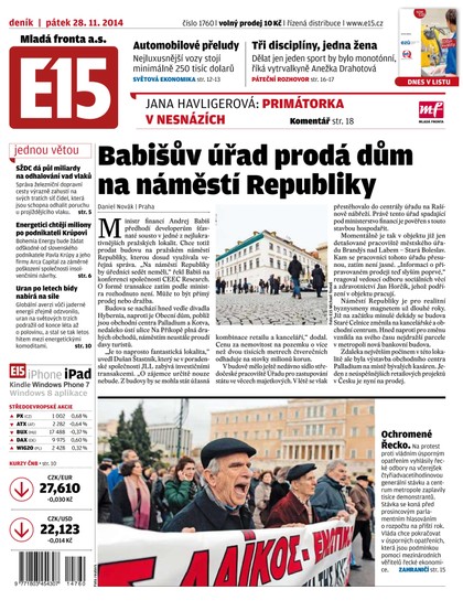 E-magazín E15 28.11.2014 - Czech Media Invest