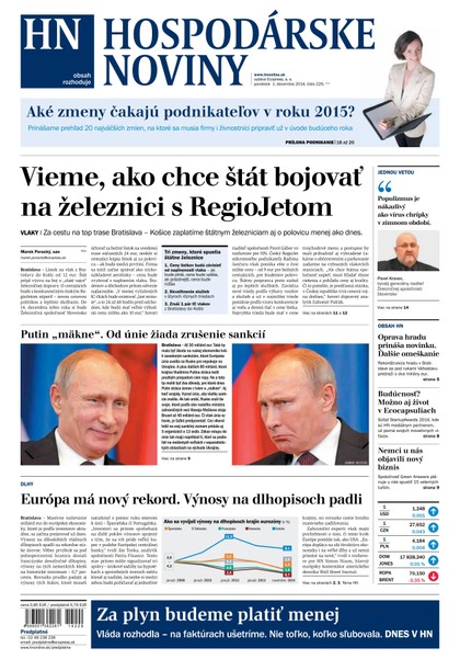 E-magazín Hospodárske noviny 01.12.2014 - MAFRA Slovakia, a.s.