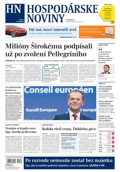 E-magazín Hospodárske noviny 02.12.2014 - MAFRA Slovakia, a.s.