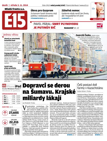 E-magazín E15 3.12.2014 - Czech Media Invest