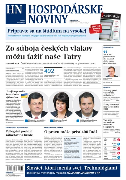 E-magazín Hospodárske noviny 04.12.2014 - MAFRA Slovakia, a.s.