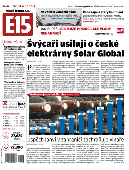 E-magazín E15 4.12.2014 - Czech Media Invest