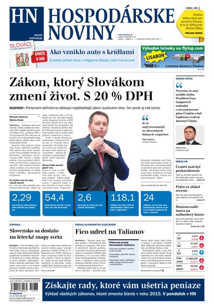 E-magazín Hospodárske noviny 5.12.2014 - MAFRA Slovakia, a.s.