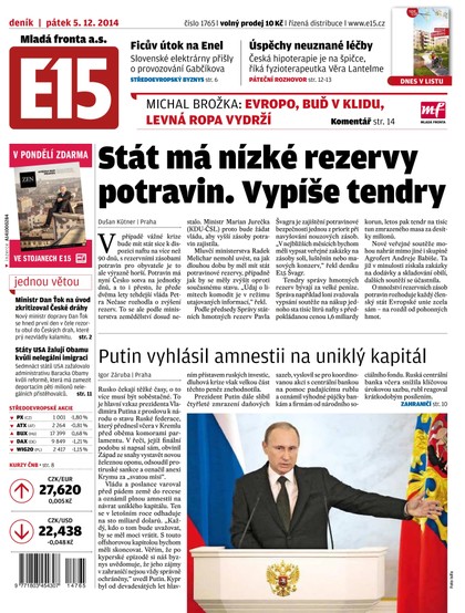 E-magazín E15 5.12.2014 - Czech Media Invest
