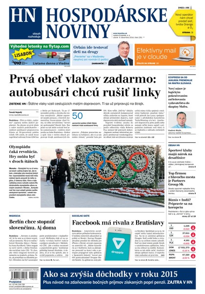 E-magazín Hospodárske noviny 09.12.2014 - MAFRA Slovakia, a.s.