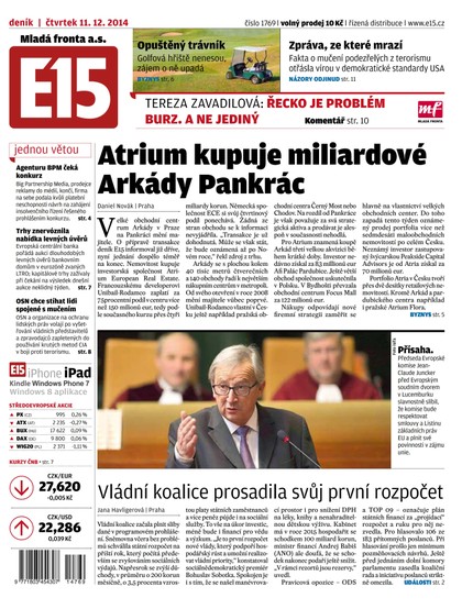 E-magazín E15 11.12.2014 - Czech Media Invest