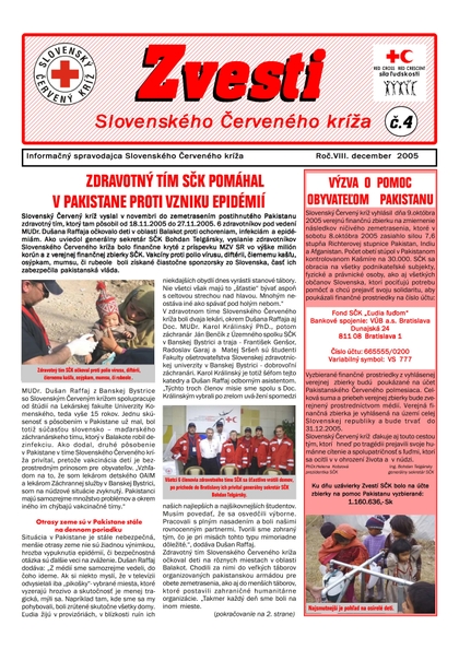 E-magazín Zvesti december 2005 - Slovenský Červený kríž