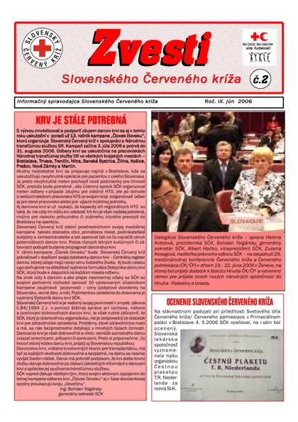E-magazín Zvesti jun 2006 - Slovenský Červený kríž