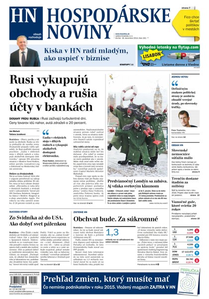 E-magazín Hospodárske noviny 18.12.2014 - MAFRA Slovakia, a.s.