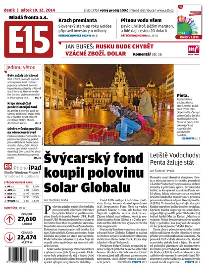 E-magazín E15 19.12.2014 - Czech Media Invest
