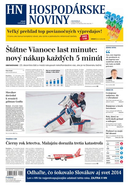 E-magazín Hospodárske noviny 29.12.2014 - MAFRA Slovakia, a.s.