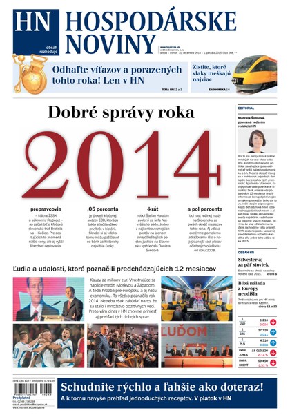 E-magazín Hospodárske noviny 31.12.2014 - MAFRA Slovakia, a.s.