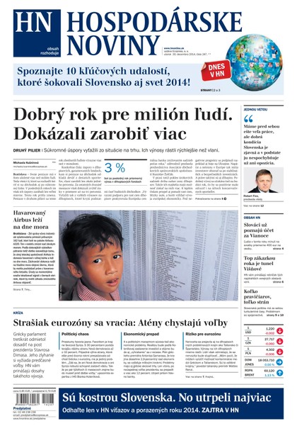 E-magazín Hospodárske noviny 30.12.2014 - MAFRA Slovakia, a.s.