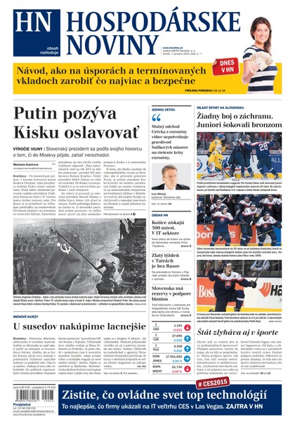 E-magazín Hospodárske noviny 07.01.2015 - MAFRA Slovakia, a.s.