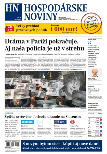 E-magazín Hospodárske noviny 09.01.2015 - MAFRA Slovakia, a.s.