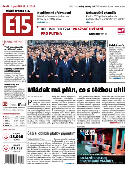 E-magazín E15 12.1.2015 - Czech Media Invest