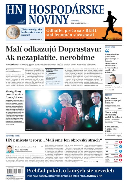 E-magazín Hospodárske noviny 13.01.2015 - MAFRA Slovakia, a.s.