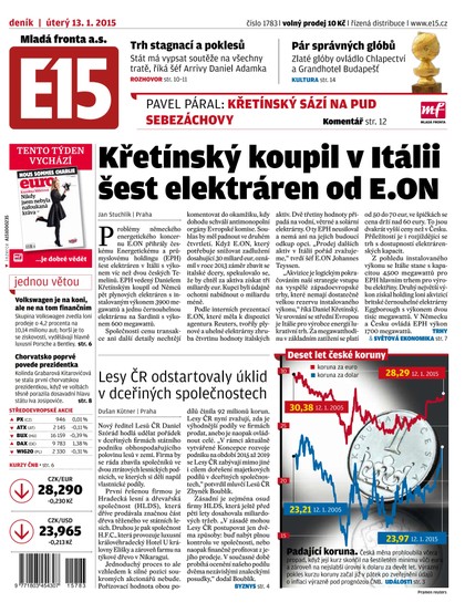E-magazín E15 13.1.2015 - Czech Media Invest