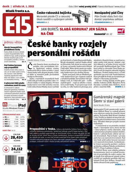 E-magazín E15 14.1.2015 - Czech Media Invest