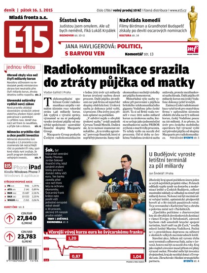 E-magazín E15 16.1.2015 - Czech Media Invest