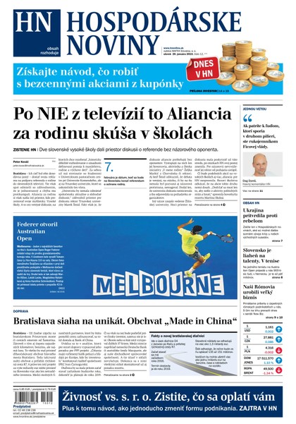 E-magazín Hospodárske noviny 20.01.2015 - MAFRA Slovakia, a.s.