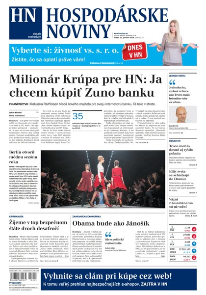 E-magazín Hospodárske noviny 21.01.2015 - MAFRA Slovakia, a.s.