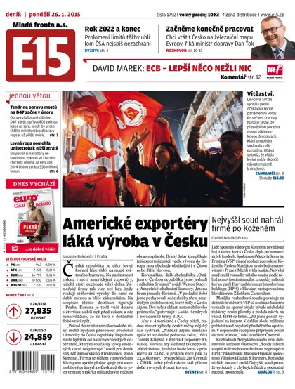 E-magazín E15 26.1.2015 - Czech Media Invest