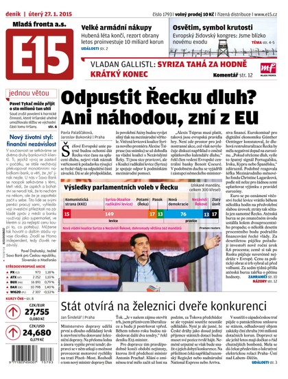E-magazín E15 27.1.2015 - Czech Media Invest