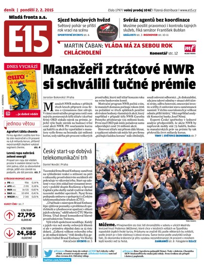 E-magazín E15 2.2.2015 - Czech Media Invest